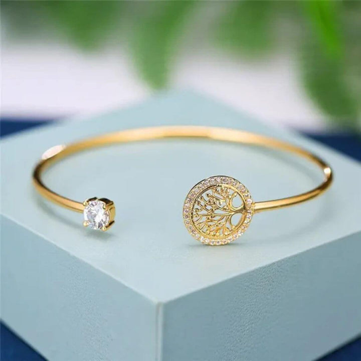 Silver Bangle Tree Symbol Bracelet - Diane Jewelry