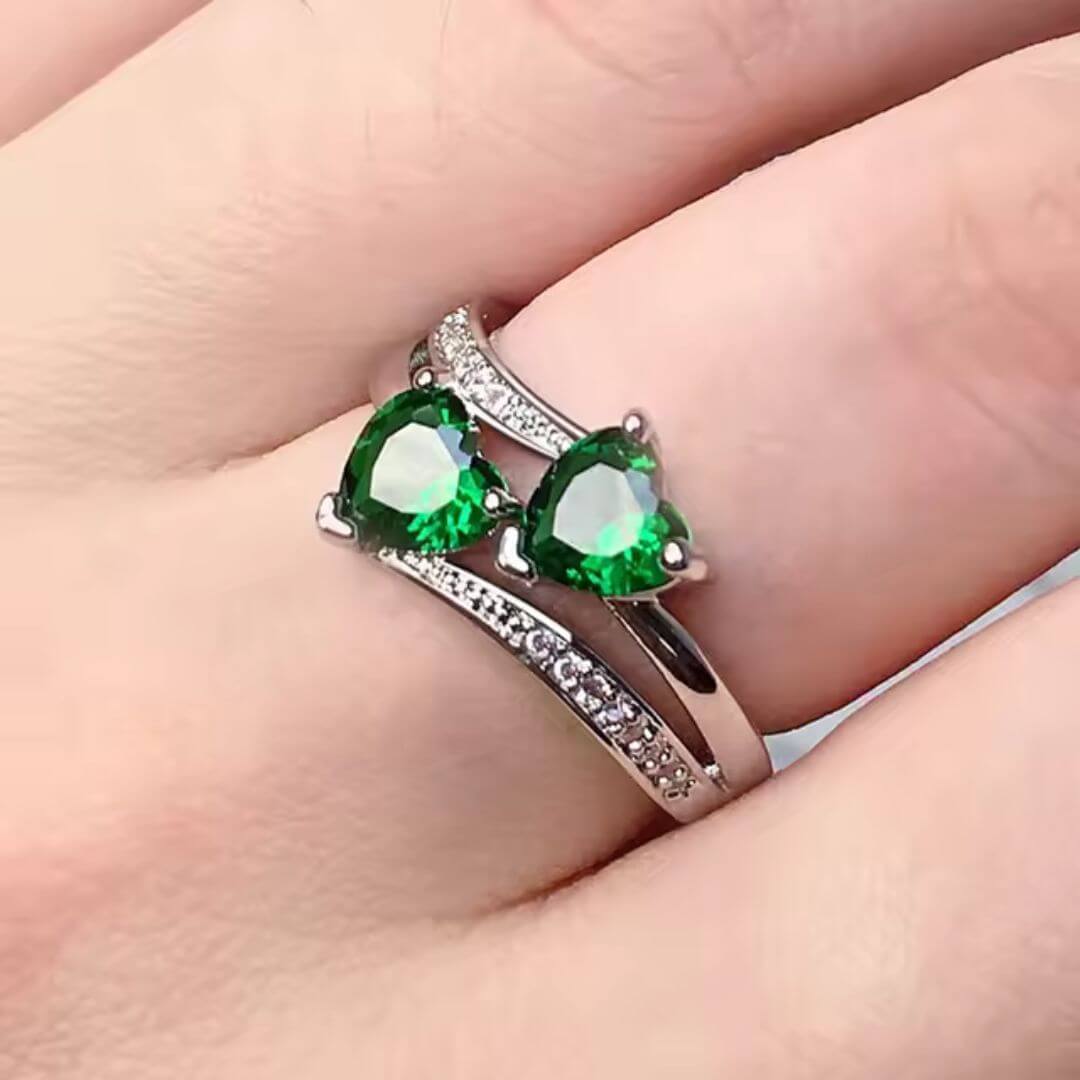 Purple Heart Crystal Promise Ring - Diane Jewelry