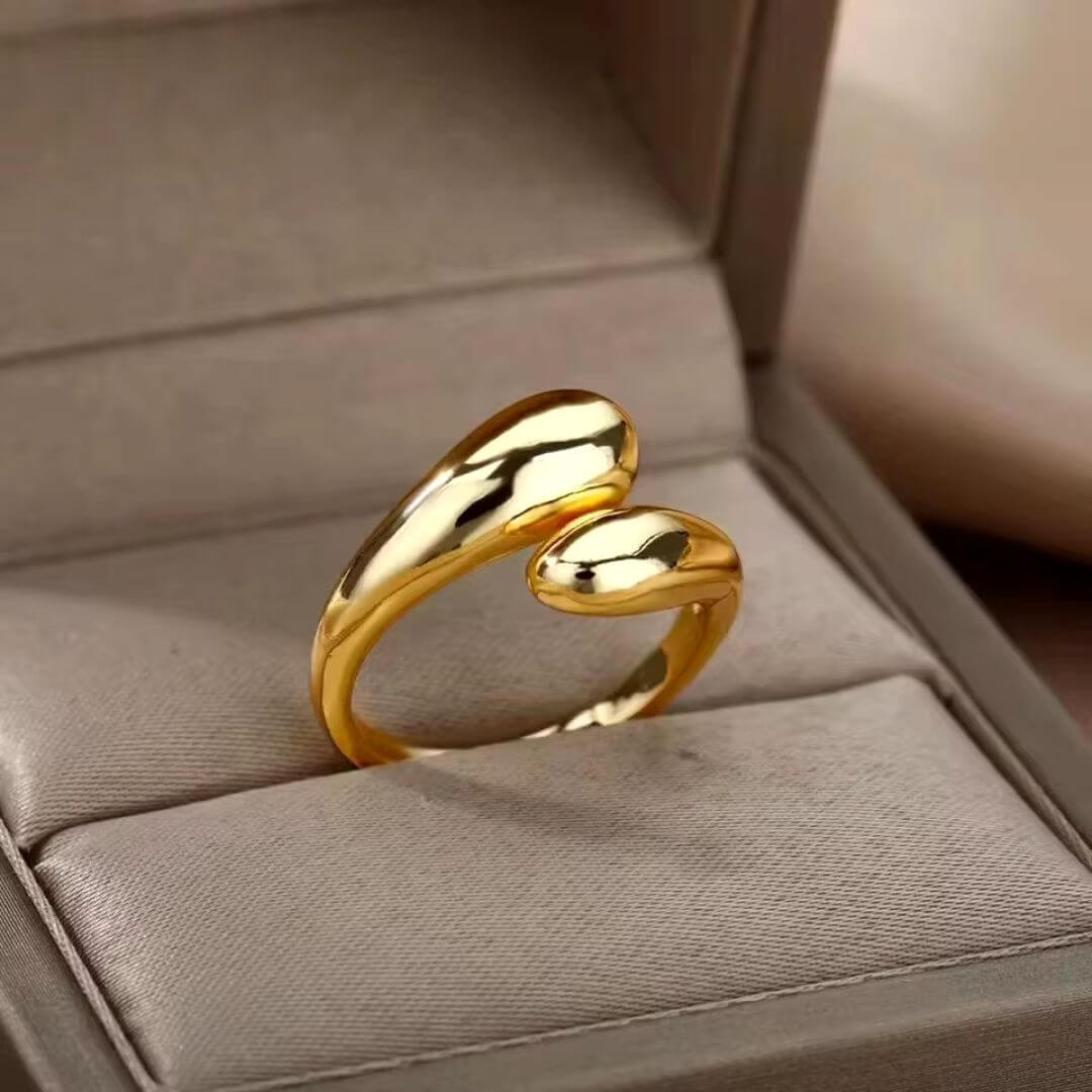 Gold Abstract Adjustable Wrap Ring - Diane Jewelry