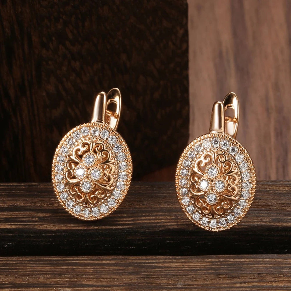 Vintage Gold Crystal Earrings - Diane Jewelry