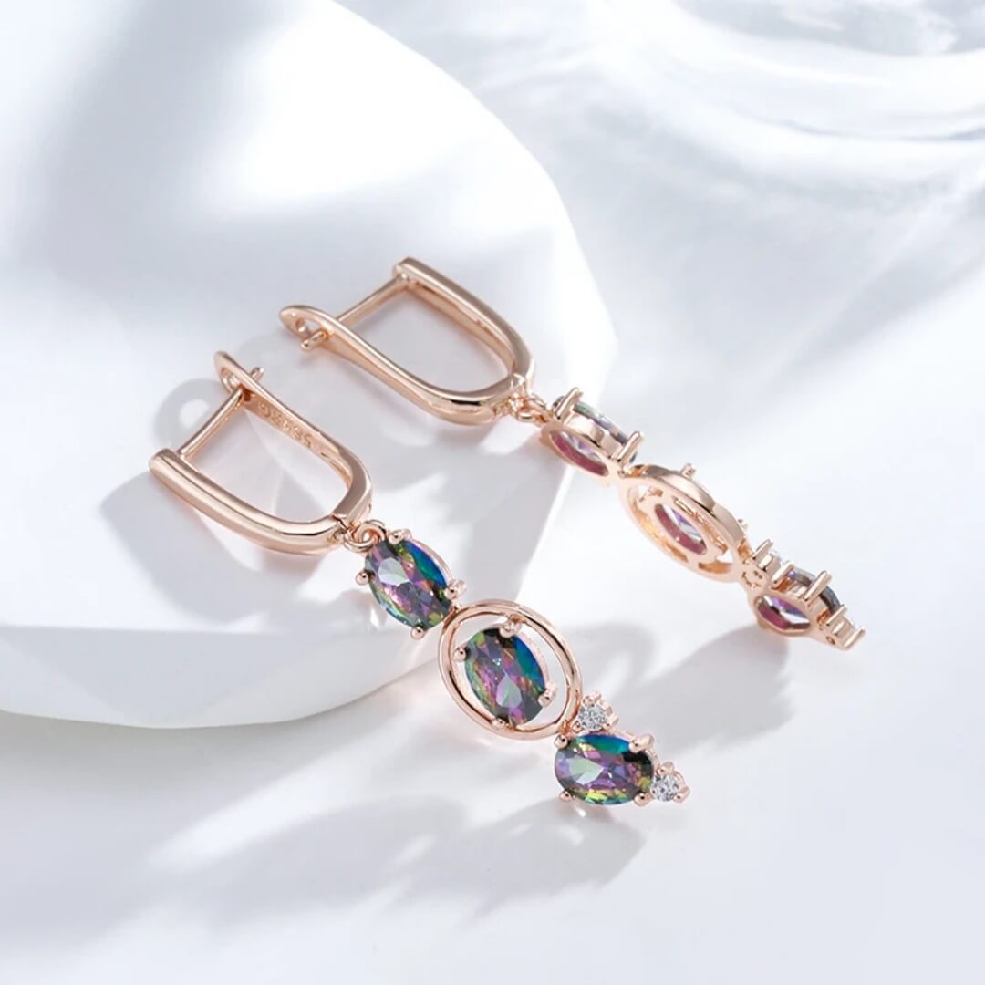 Multicolor Gemstone Drop Dangle Earrings - Diane Jewelry
