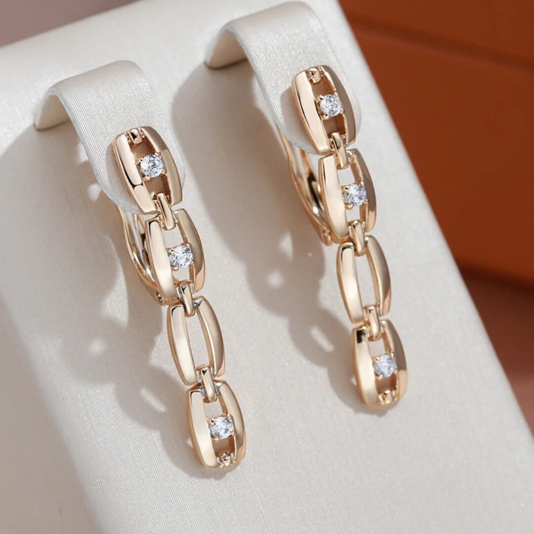 Gold Chain Link Hoop Earrings - Diane Jewelry