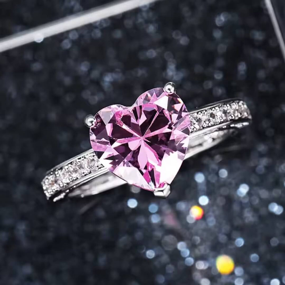 Pink Heart Engagement Promise Ring - Diane Jewelry