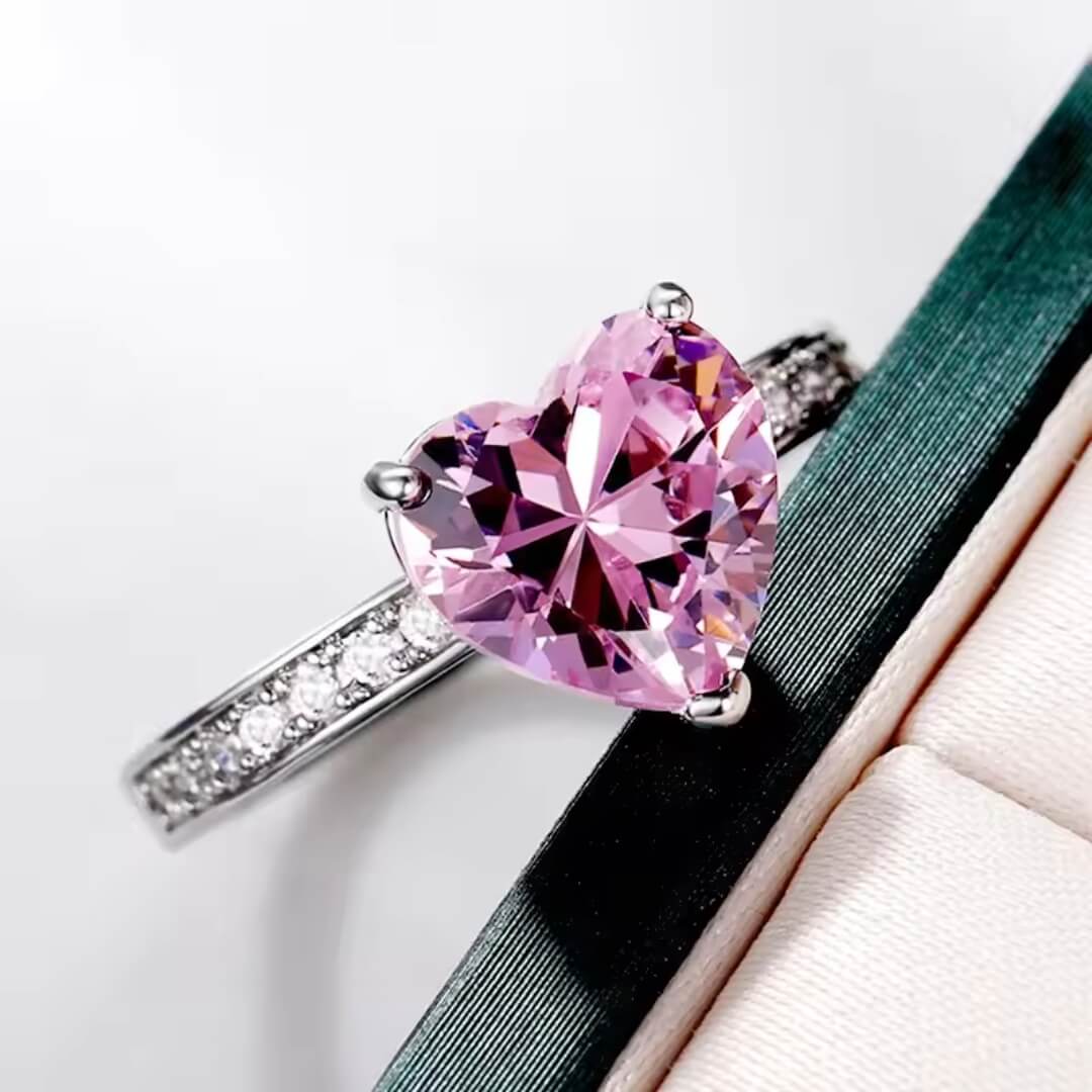Pink Heart Engagement Promise Ring - Diane Jewelry