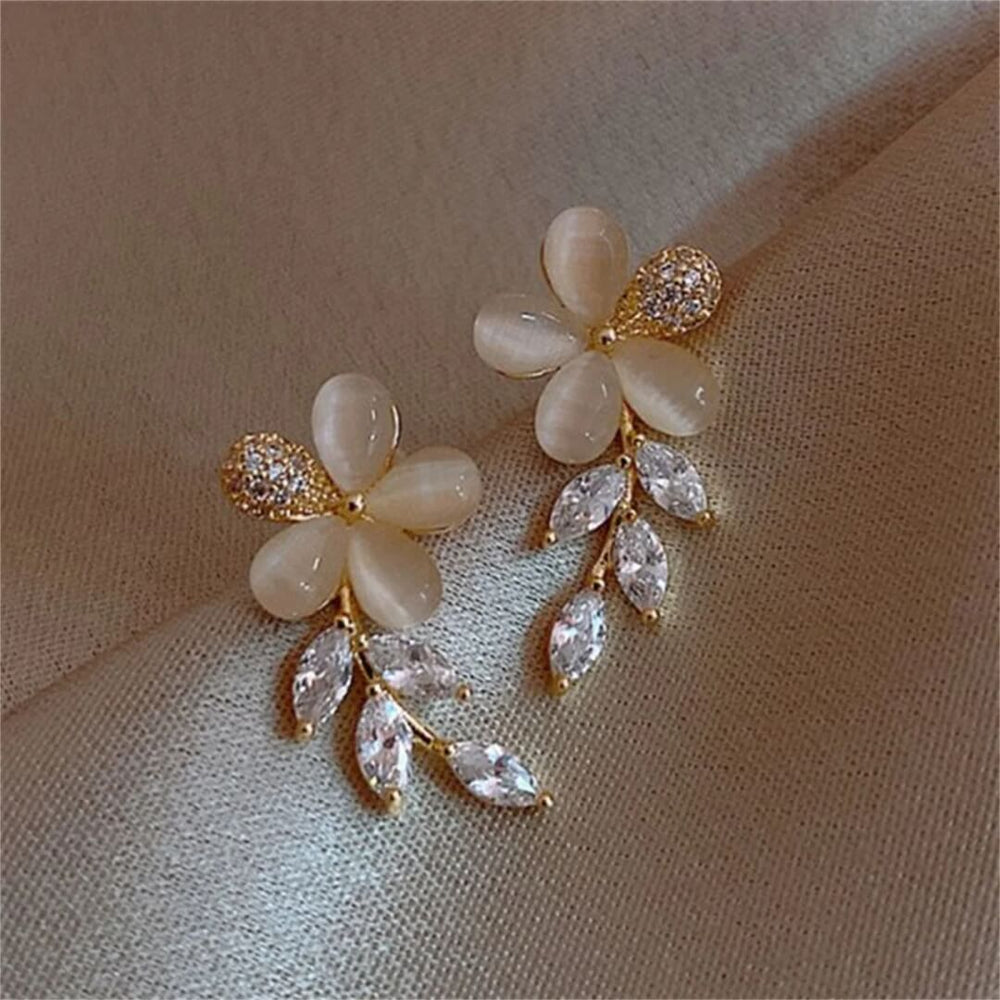 Statement Floral Crystal Earrings - Diane Jewelry