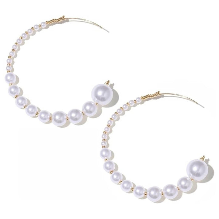 Bold Pearl Hoop Earrings - Diane Jewelry