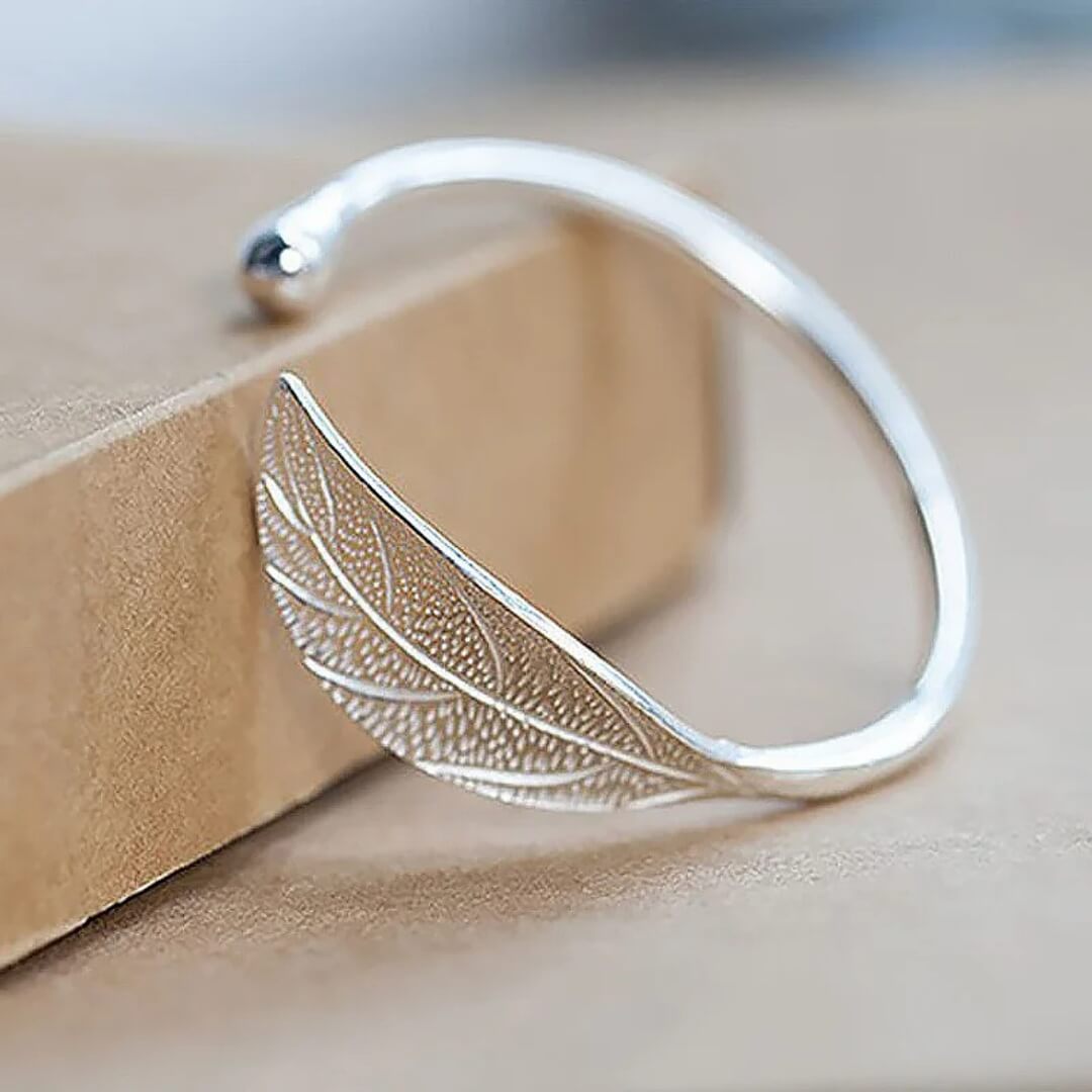 Minimalist Silver Leaf Statement Ring - Diane Jewelry