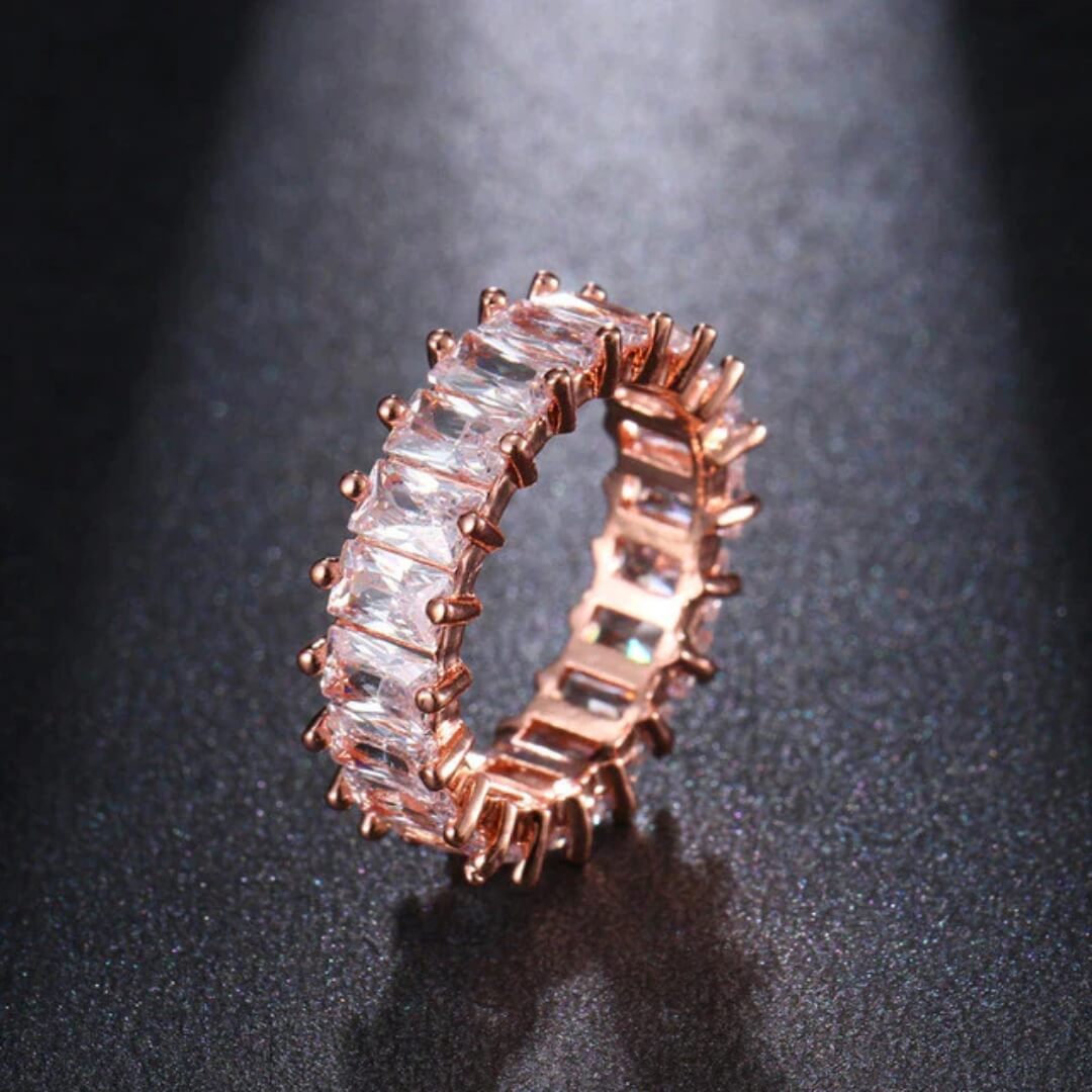 Gold Baguette Eternity Band Ring - Diane Jewelry