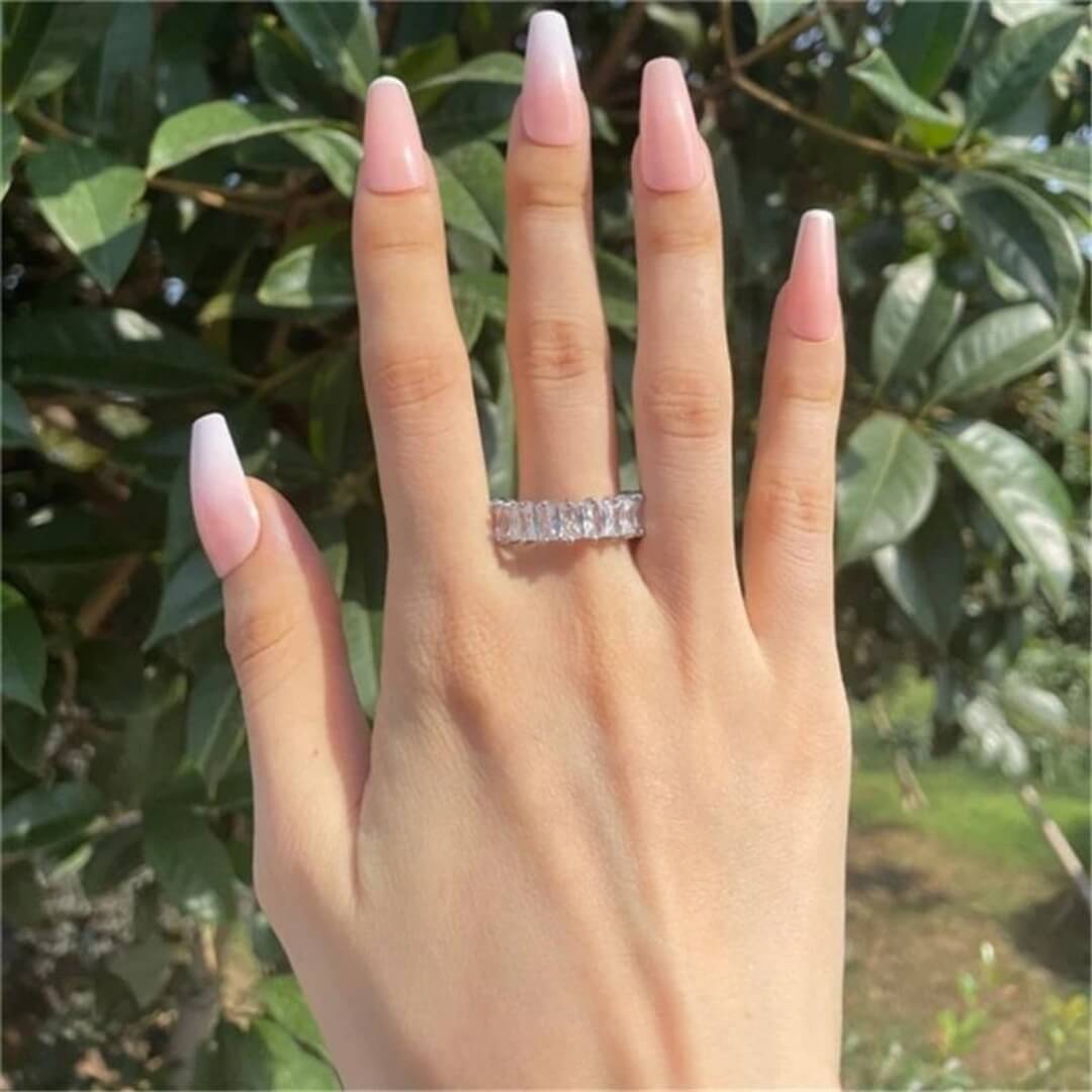 Gold Baguette Eternity Band Ring - Diane Jewelry