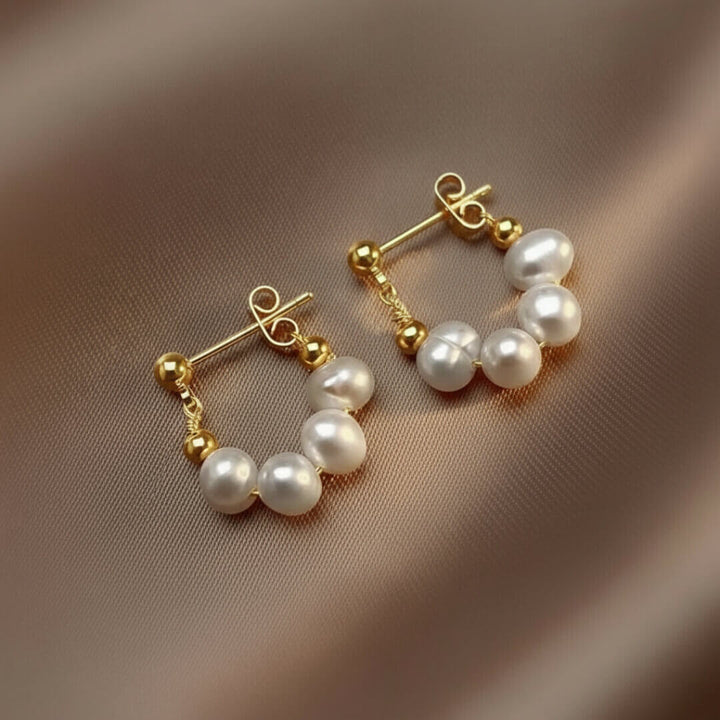 Gold Pearl Mini Hoop Earrings