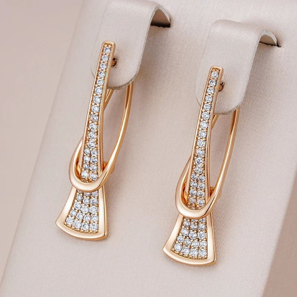 Elegant Gold Crystal Drop Earrings - Diane Jewelry