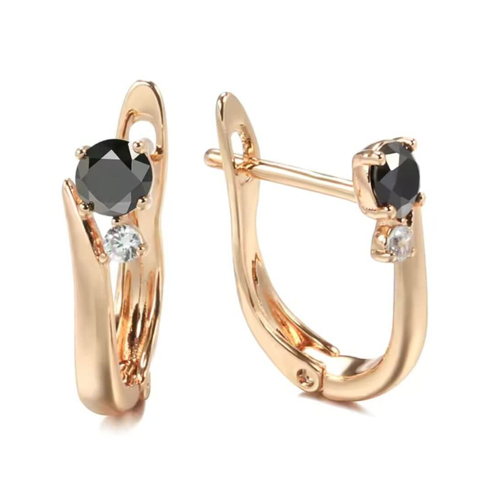 Rose Gold Amethyst Hoop Earrings - Diane Jewelry
