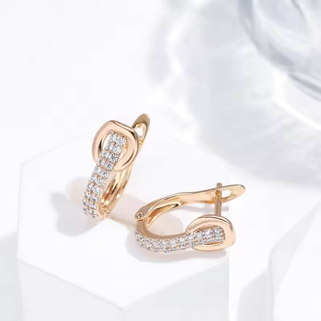 Crystal Buckle Hoop Earrings - Diane Jewelry