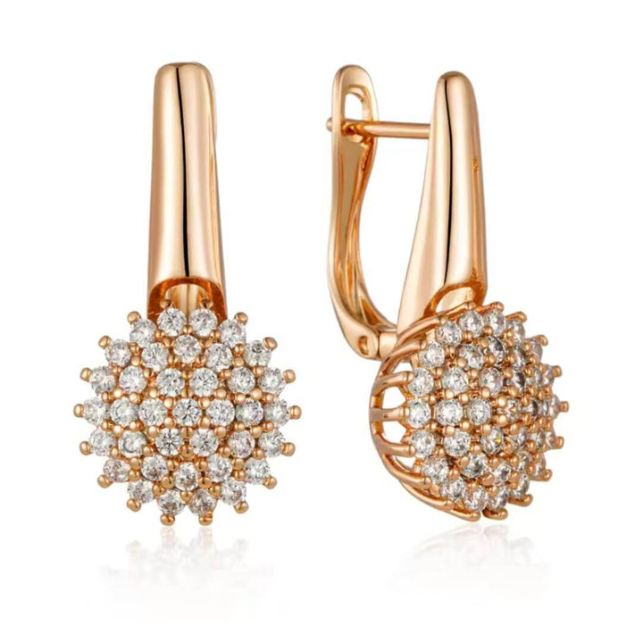 Sparkling Rose Gold Earrings - Diane Jewelry