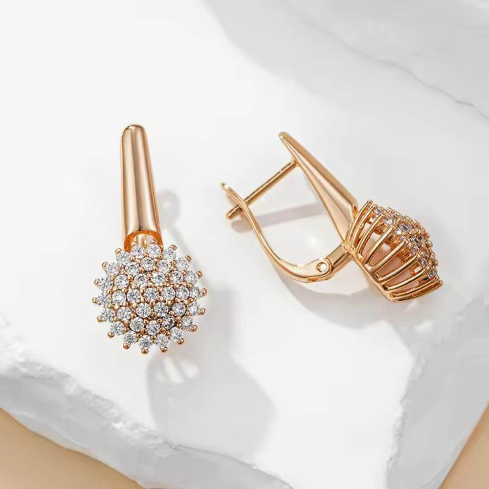 Sparkling Rose Gold Earrings - Diane Jewelry
