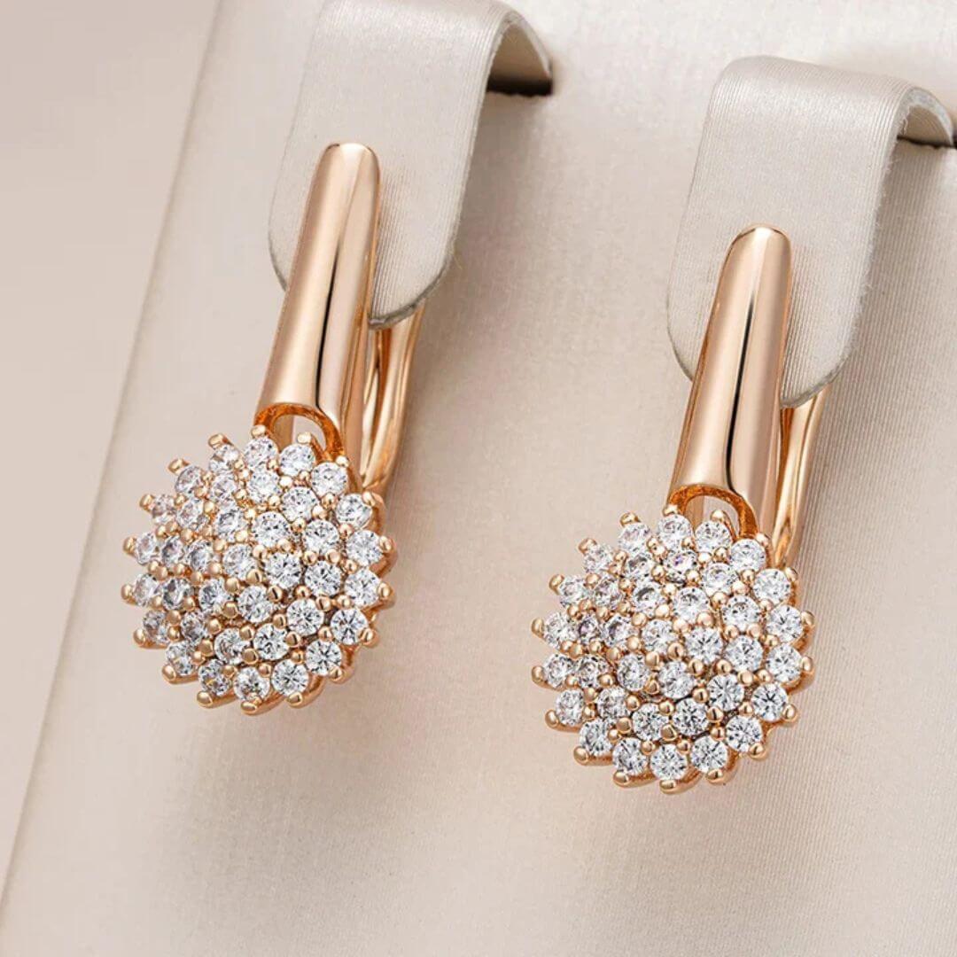 Sparkling Rose Gold Earrings - Diane Jewelry