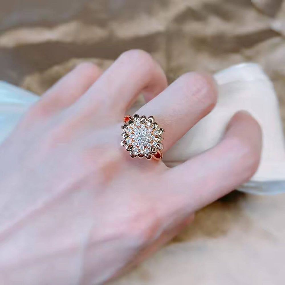 Sunflower Crystal Cluster Ring - Diane Jewelry