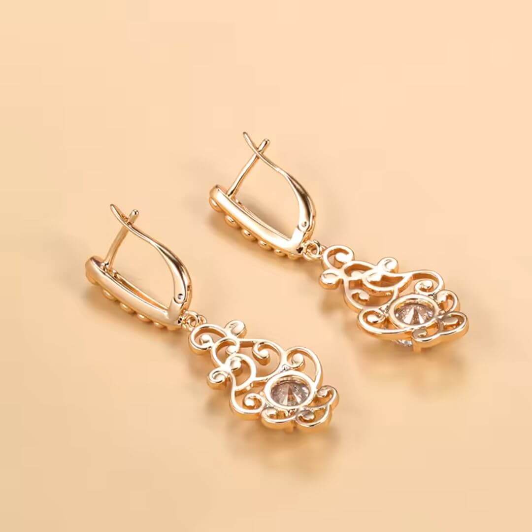 Vintage Scroll Drop Earrings - Diane Jewelry
